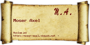Moser Axel névjegykártya